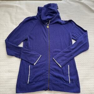 Large Lilly Pulitzer blue Josephine hoodie with white trim